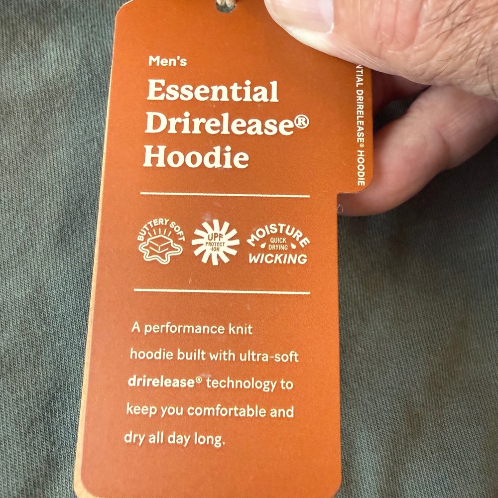 Duck Camp Mens Essential Drirelease Hoodie Thyme Green XL EH2400 New - Picture 8 of 12